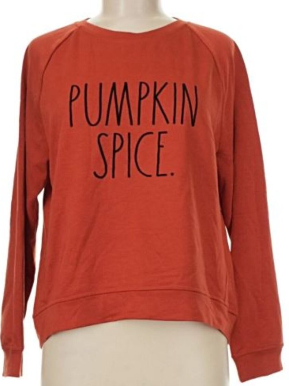 Rae Dunn Pumpkin Spice Orange Sweatshirt | M |